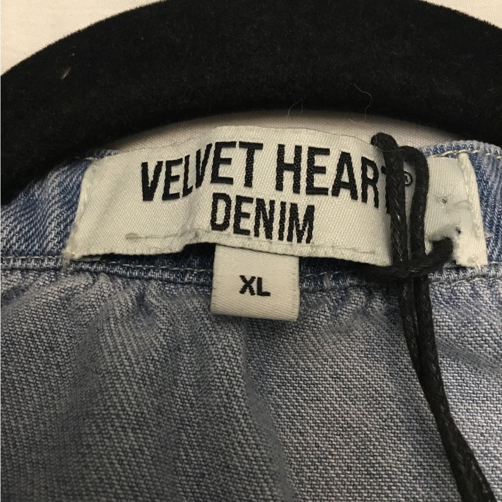 Velvet Heart Denim Shirt in Soft Blue - Picture 6 of 11